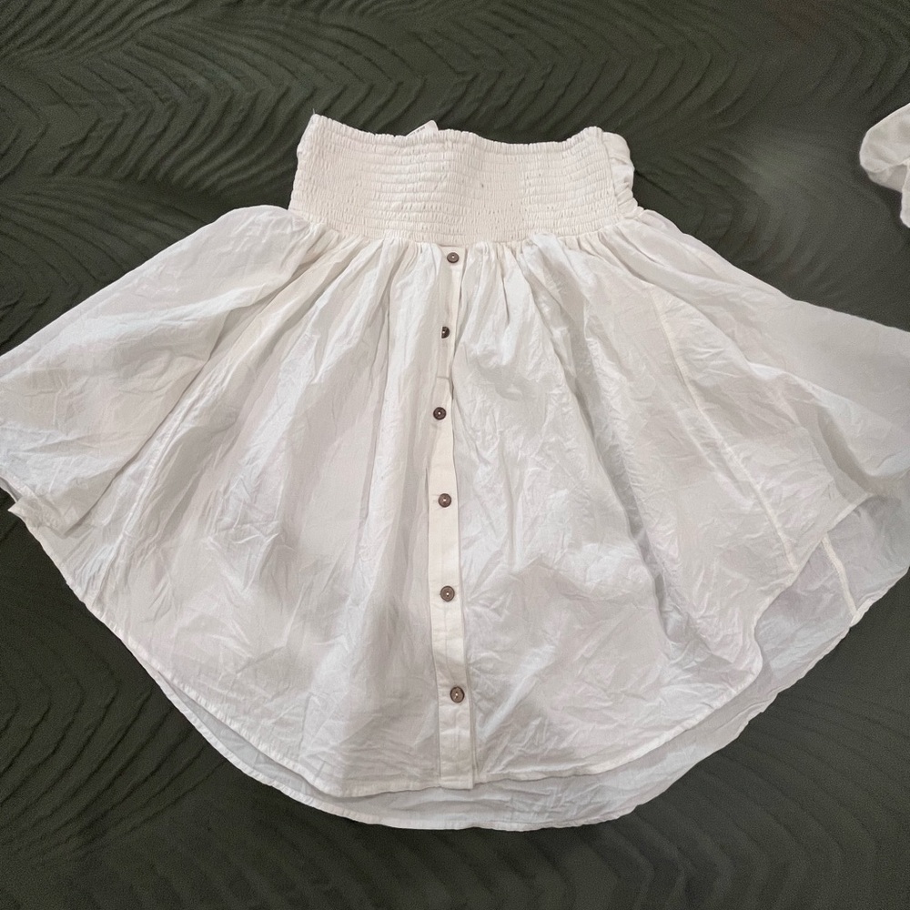 Free People White Button-Front top